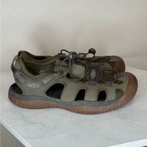 🔥KEEN Men's Green and Brown Outdoor Sandals Sz9🔥